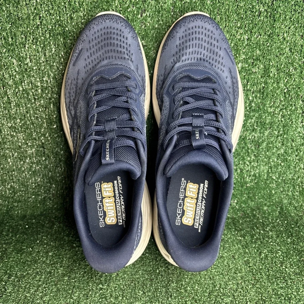 Skechers‎ Hands Free Swift Fit Premium Cushion Athletic Sneakers Navy Mens Sz 12